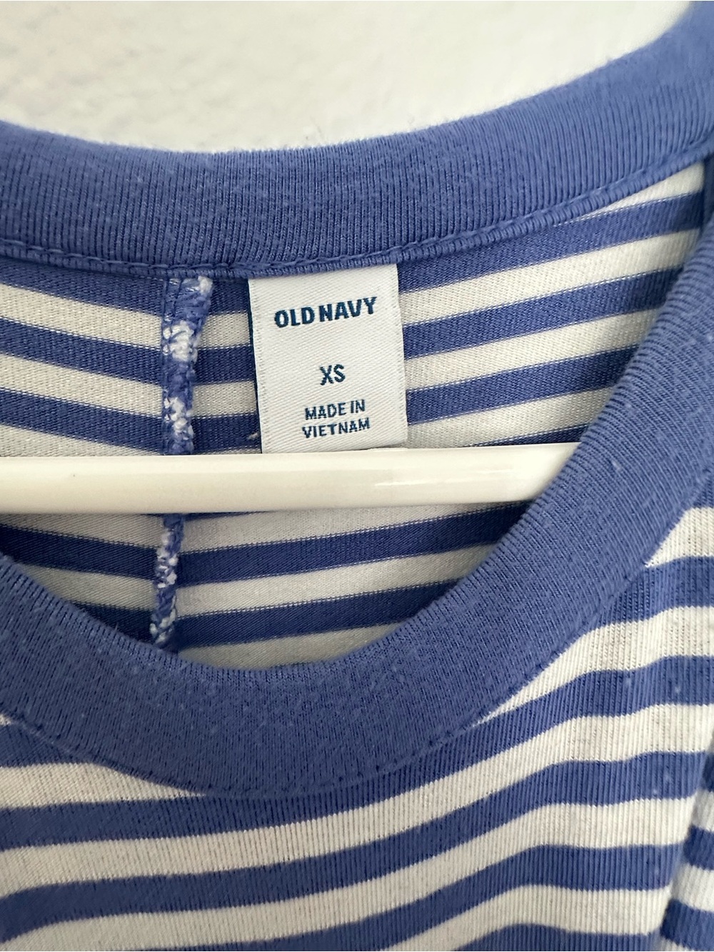 Old Navy Blue and White Striped Knit Mini Dress